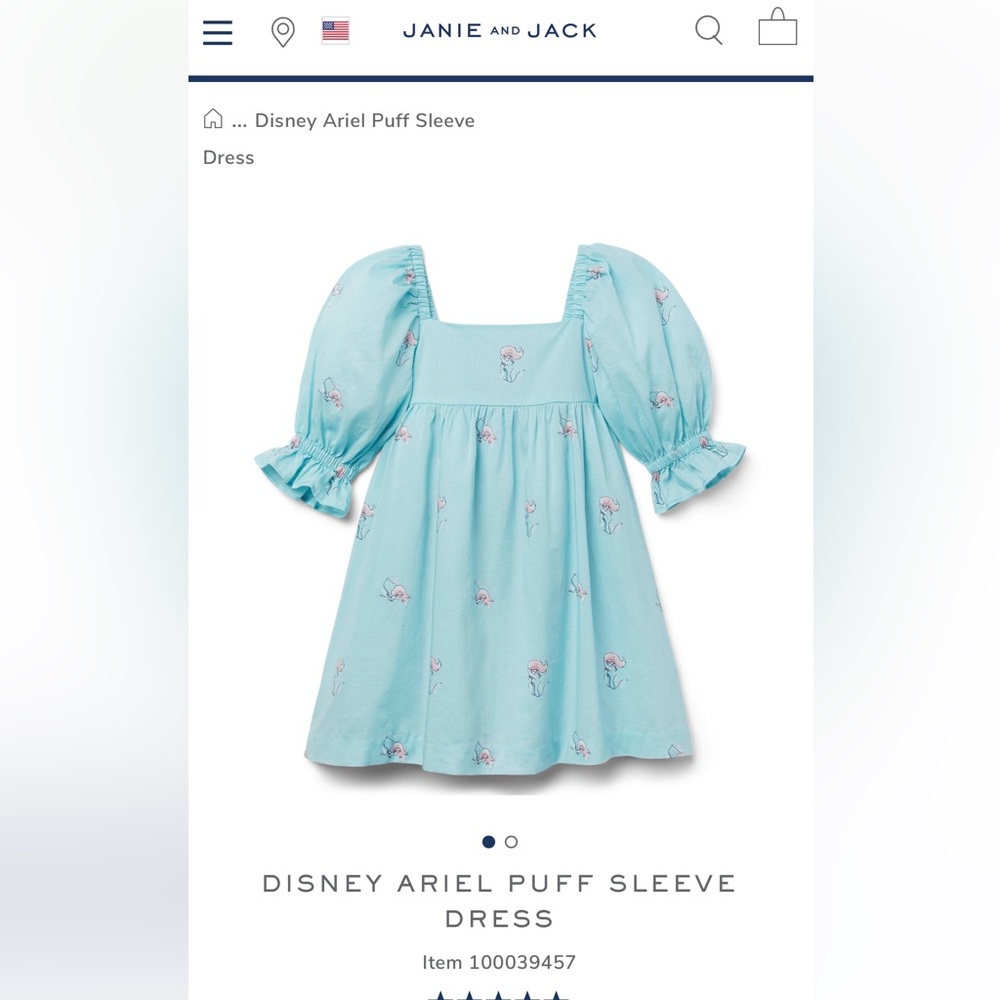 DISNEY ARIEL PUFF SLEEVE DRESS by JANIE AND JACK